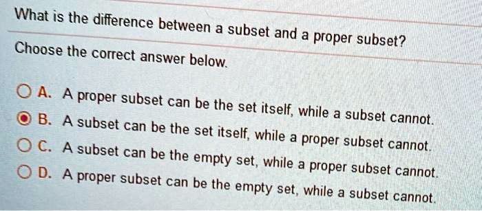 Difference Between Subset and Proper Subset