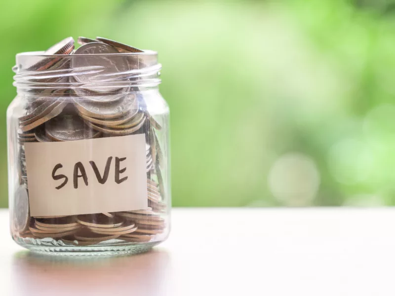 jar of coins savings