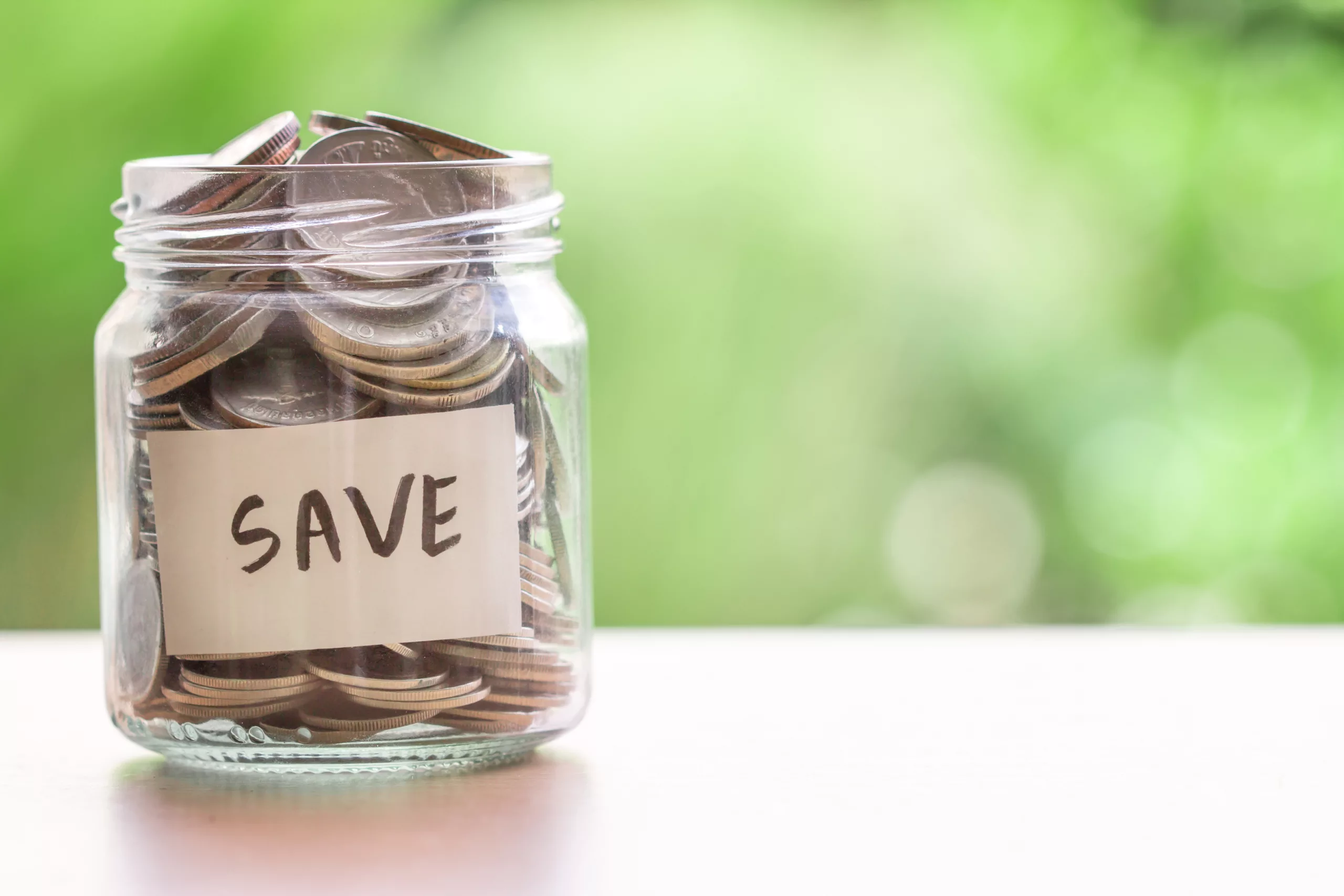 jar of coins savings