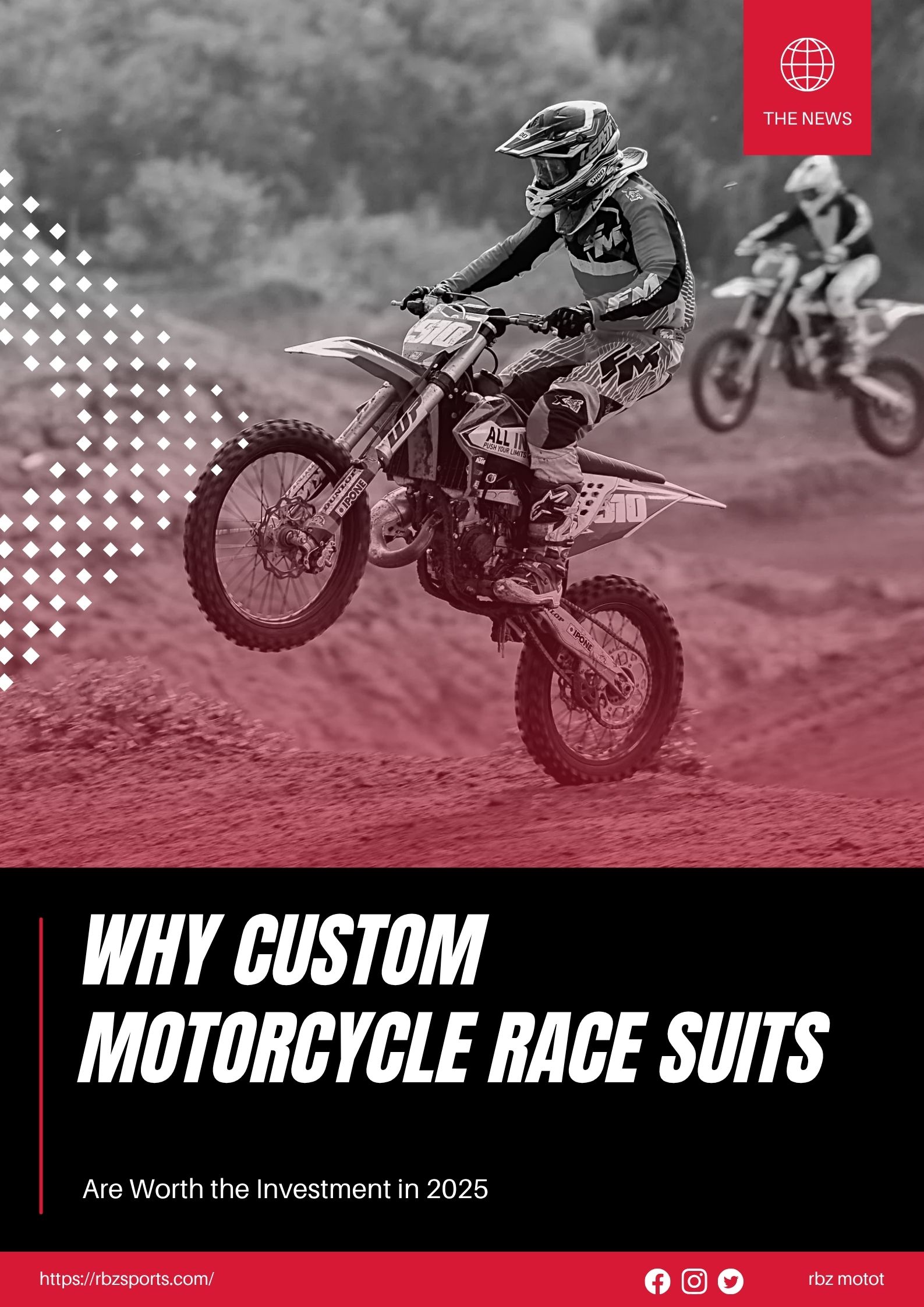 Rider wearing a custom motorcycle suit designed for 2025, showcasing perfect fit, premium protection, and personalized racing style by RBZ Sports.