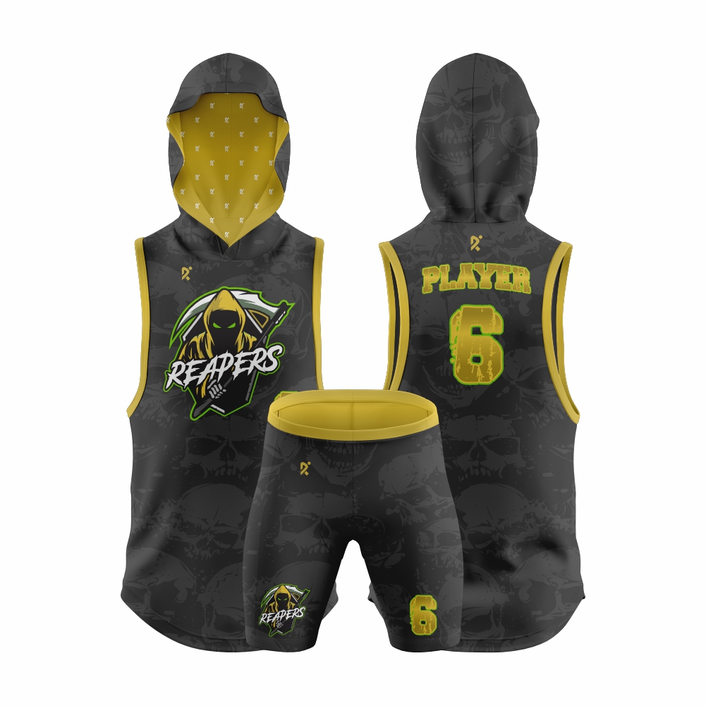 Custom 7v7 flag football uniforms featuring team colors, numbers, and logos designed for performance, comfort, and style on the field.