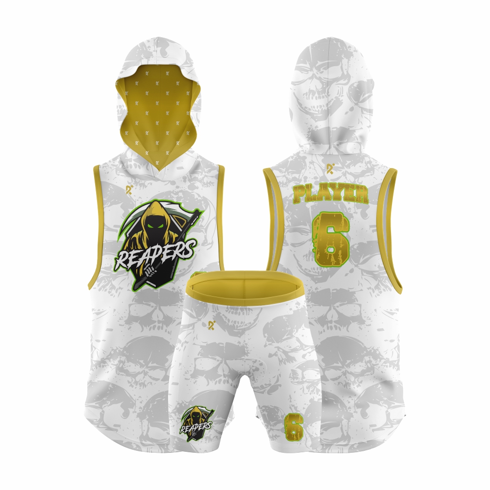 Custom 7v7 flag football uniforms featuring team colors, numbers, and logos designed for performance, comfort, and style on the field.